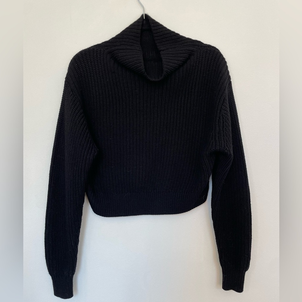 Aritzia - Cropped Mock-Neck Knit Sweater